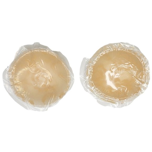 Lace Silicone Pasties Round Shaped Nipple Covers - Nude - Picture 2 of 4